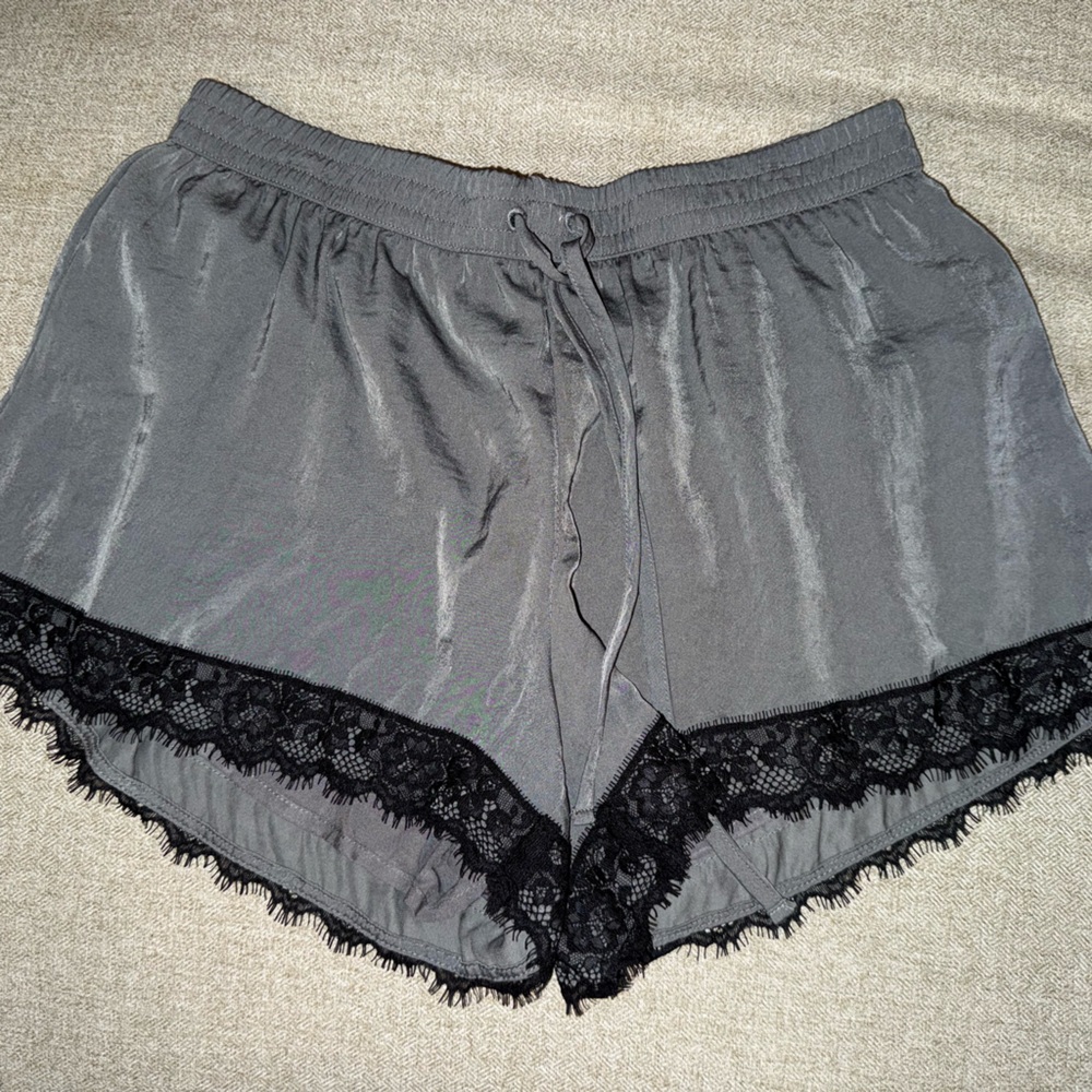 Hollister Charcoal Shorts with Black Lace